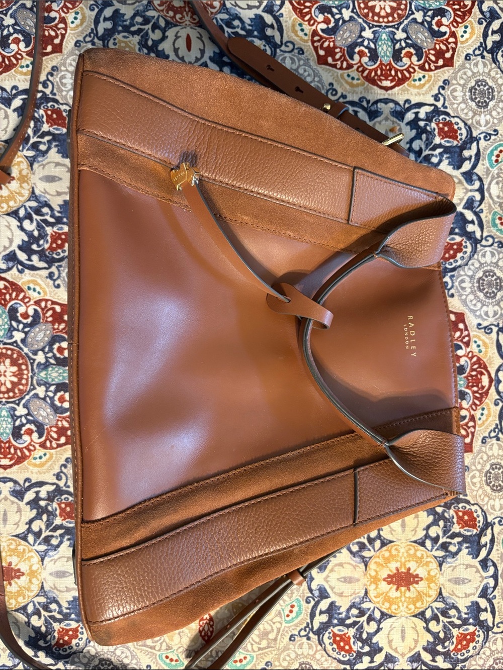 RADLEY LONDON Chestnut Brown Leather Convertible Tote